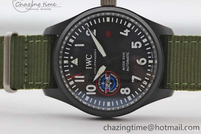 MIROTIME 0119 Packable Mark XVIII ‘TOPGUN SFTI’ Ceramic M+F Best Edition Black Dial on Green Nylon Strap 7048